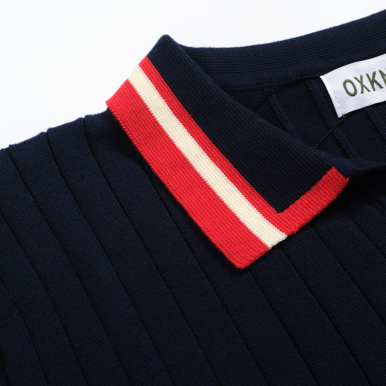 Men's Vintage Navy Blue Knitted Polo