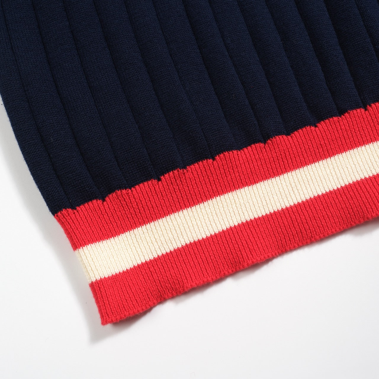 Men's Vintage Navy Blue Knitted Polo