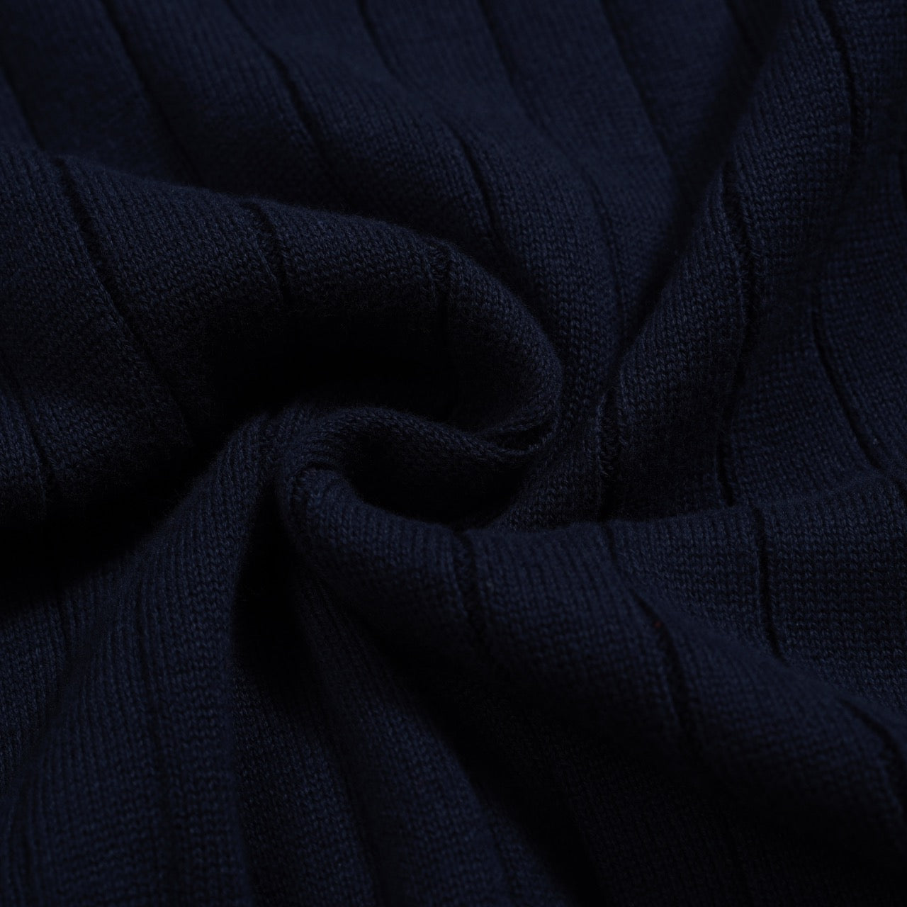 Men's Vintage Navy Blue Knitted Polo