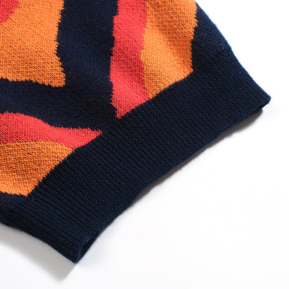 Vintage red jacquard cardigan for men from the 1960s