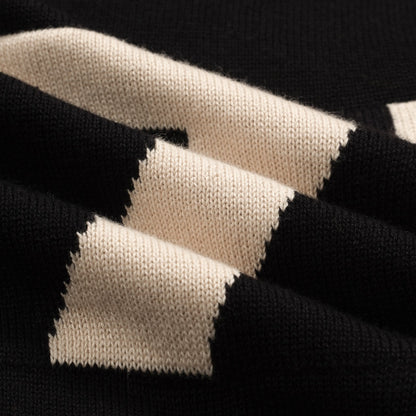 Vintage Black Knitted Jacquard T-shirt for Men 1977