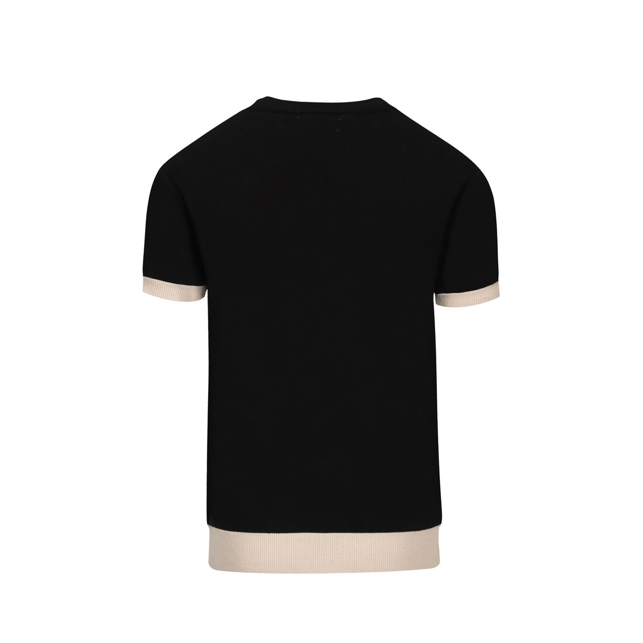 Vintage Black Knitted Jacquard T-shirt for Men 1977