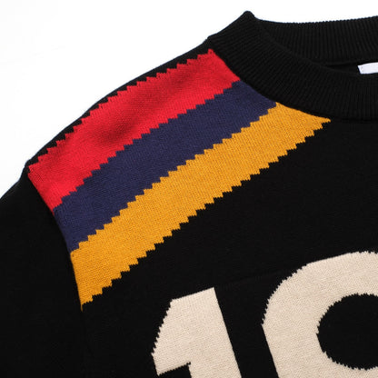 Vintage Black Knitted Jacquard T-shirt for Men 1977