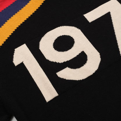 Vintage Black Knitted Jacquard T-shirt for Men 1977