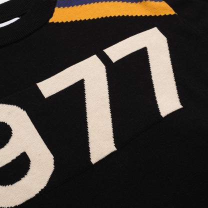 Vintage Black Knitted Jacquard T-shirt for Men 1977