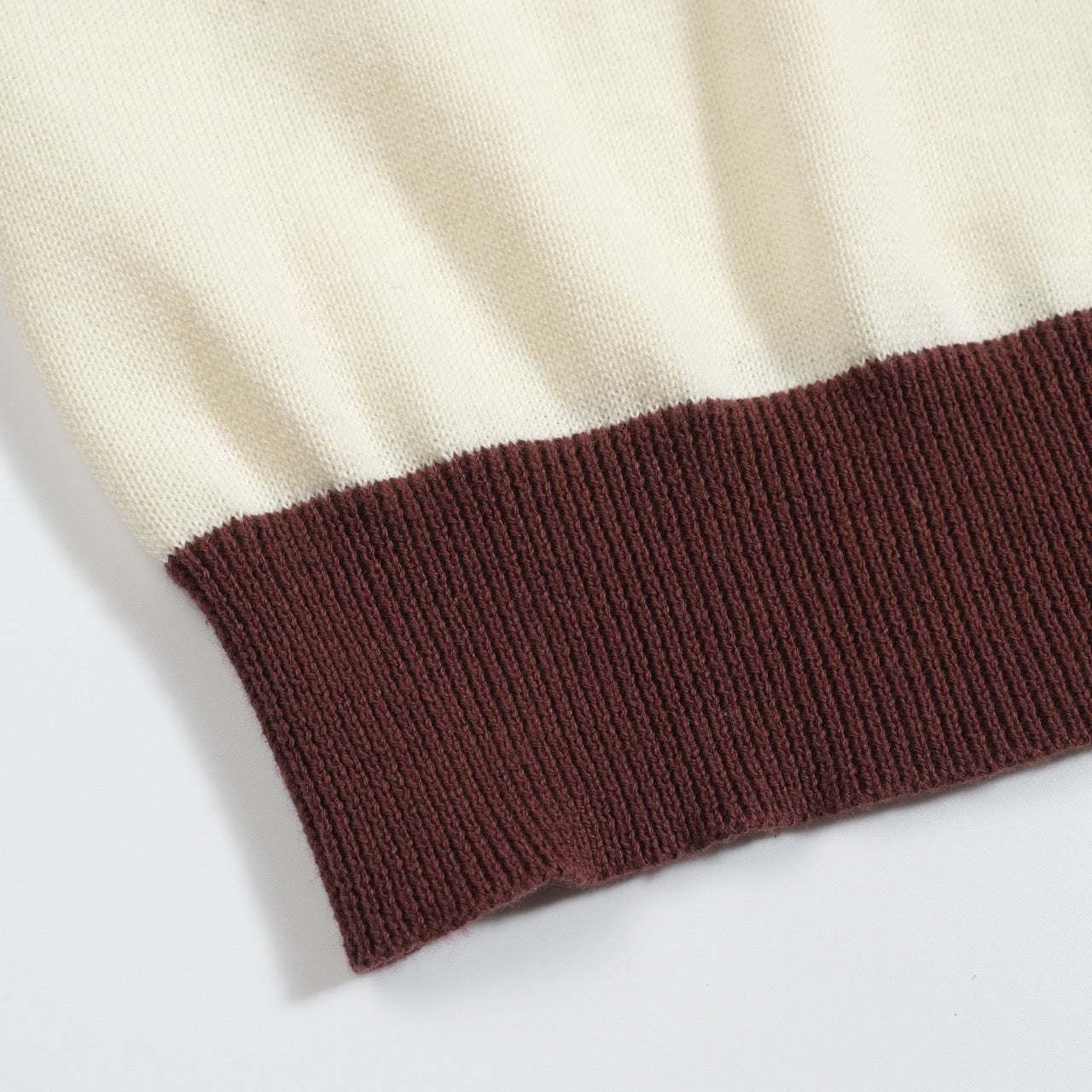 Vintage 1973 Jacquard Knitted Polo for Men in Apricot White