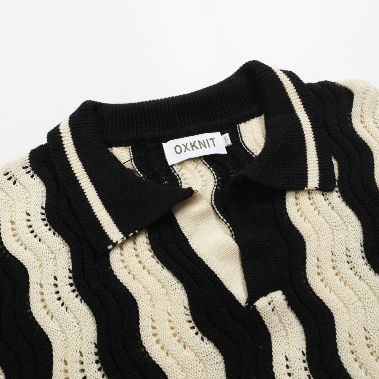 Vintage Black Textured Jacquard Polo for Men