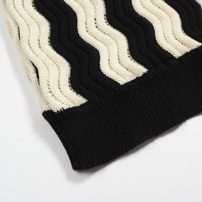 Vintage Black Textured Jacquard Polo for Men