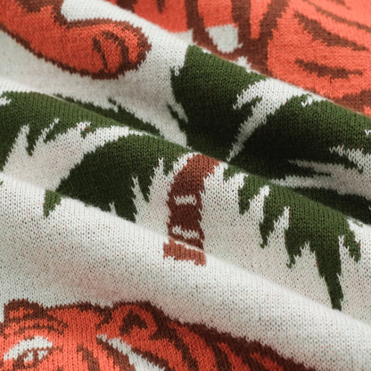 White Apricot Animal Jacquard Polo V for Men