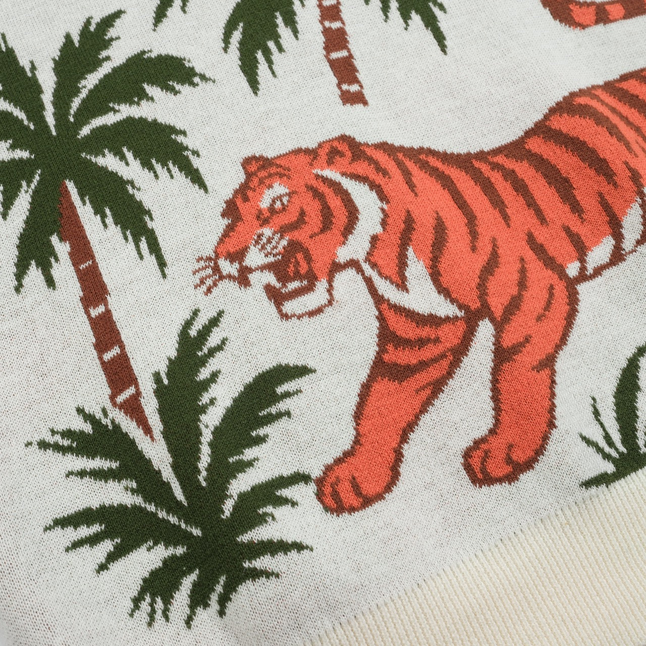 White Apricot Animal Jacquard Polo V for Men