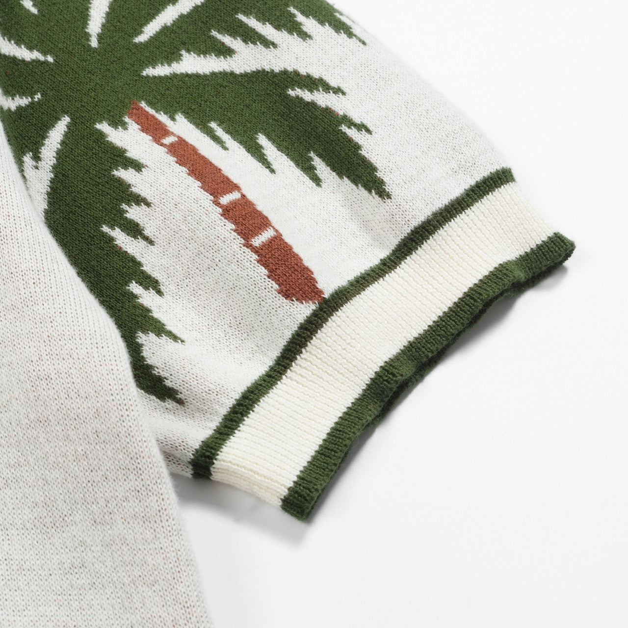 White Apricot Animal Jacquard Polo V for Men