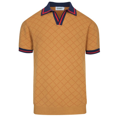 Retro khaki street polo for men