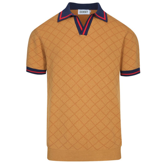 Retro khaki street polo for men