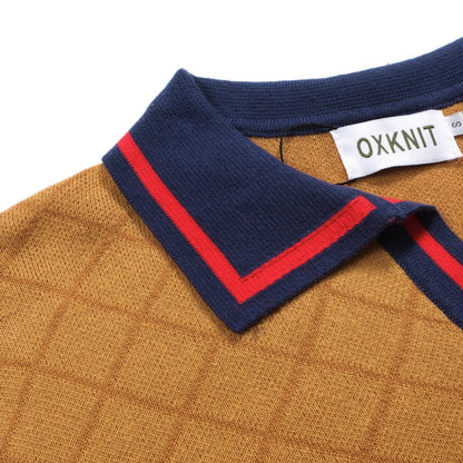 Retro khaki street polo for men