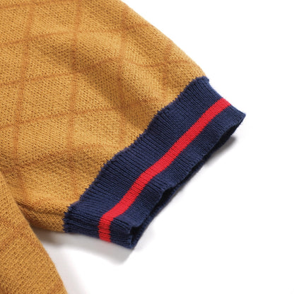 Retro khaki street polo for men