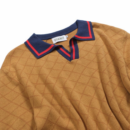 Retro khaki street polo for men