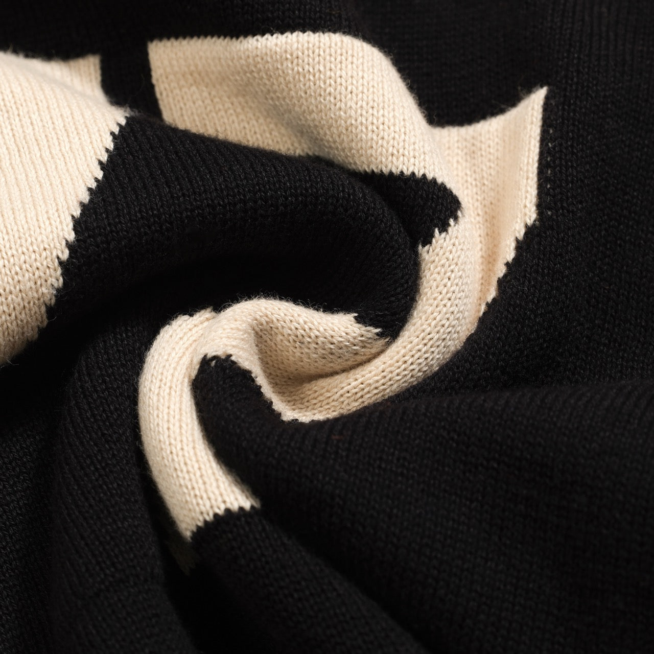 Vintage Black Jacquard Polo for Men 1977