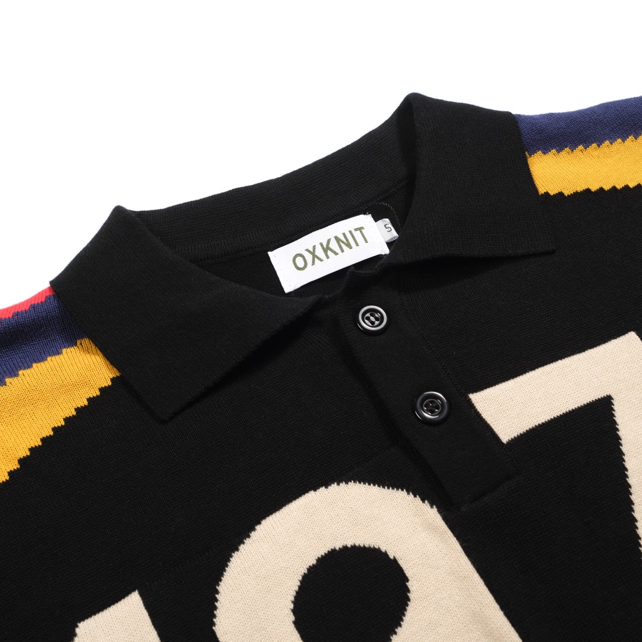 Vintage Black Jacquard Polo for Men 1977