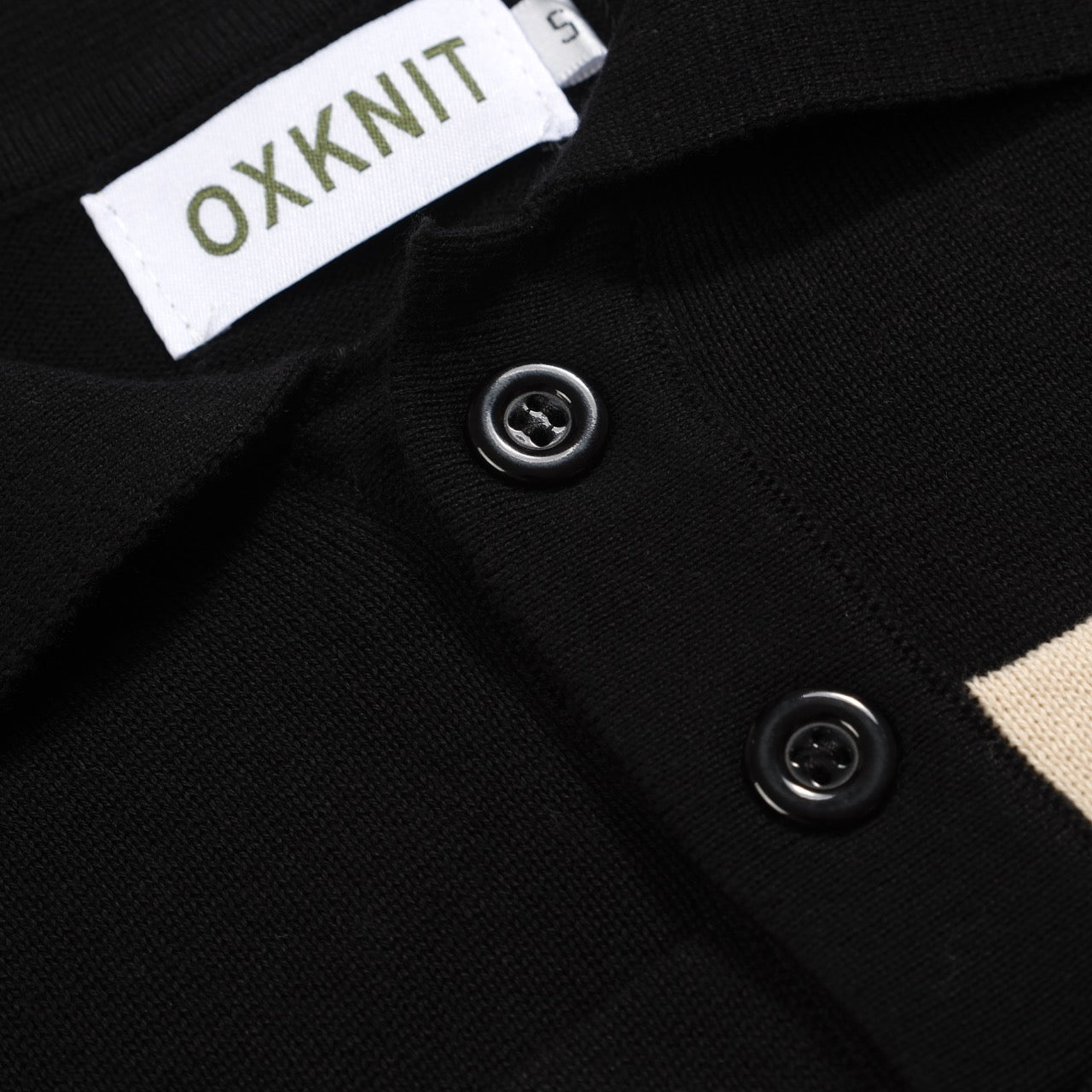 Vintage Black Jacquard Polo for Men 1977