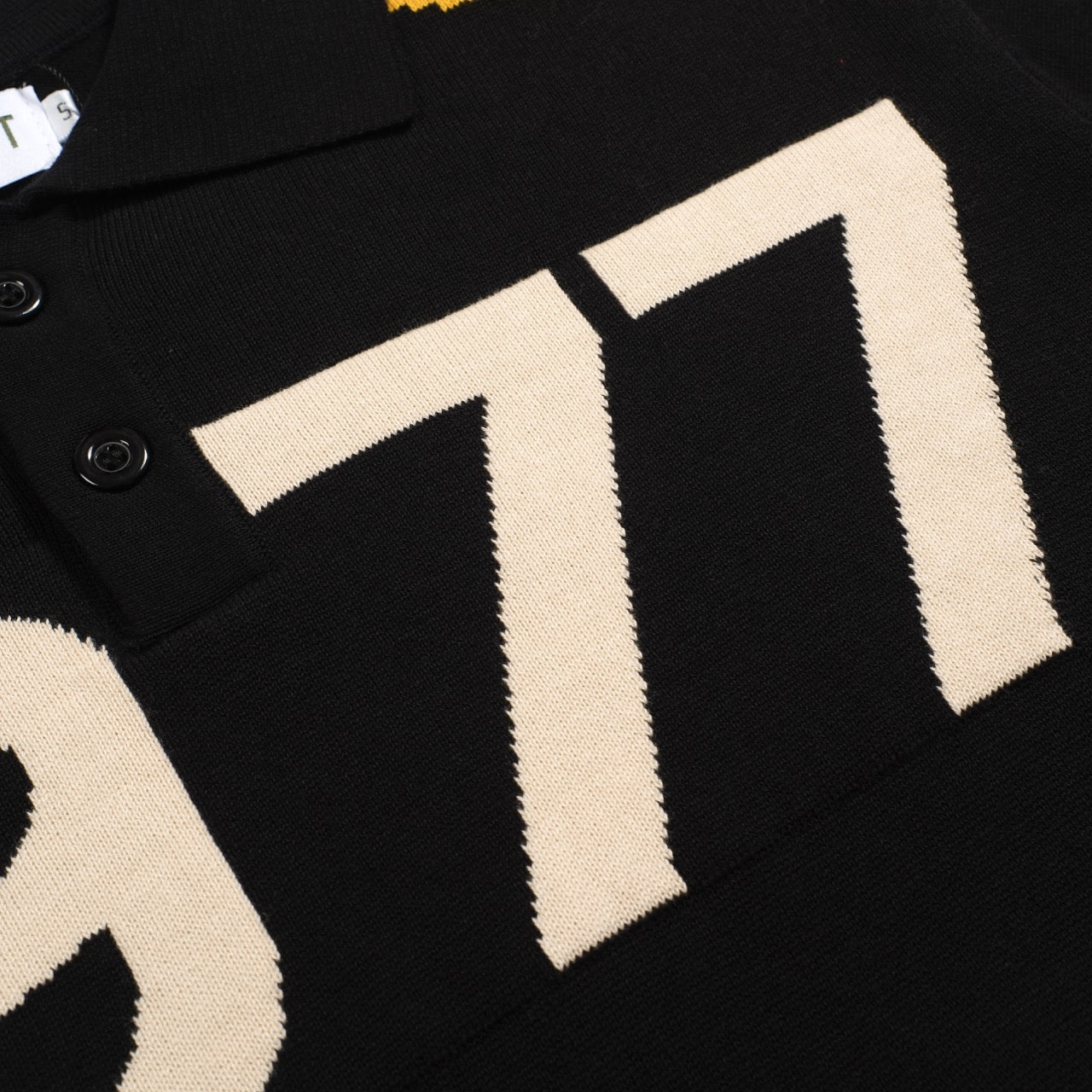 Vintage Black Jacquard Polo for Men 1977