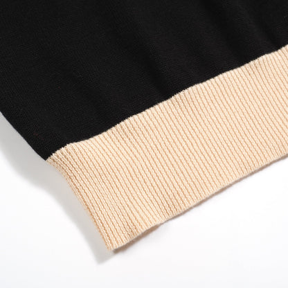 Vintage Black Jacquard Polo for Men 1977