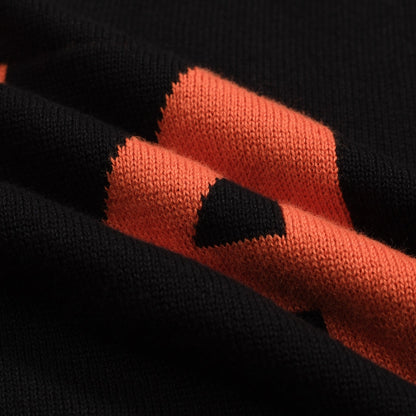 Vintage black jacquard polo for men 1974