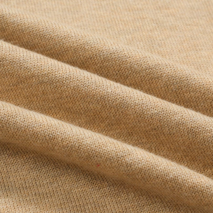 Men's Vintage Khaki Knitted Jacquard T-shirt with Gold Thread 1971