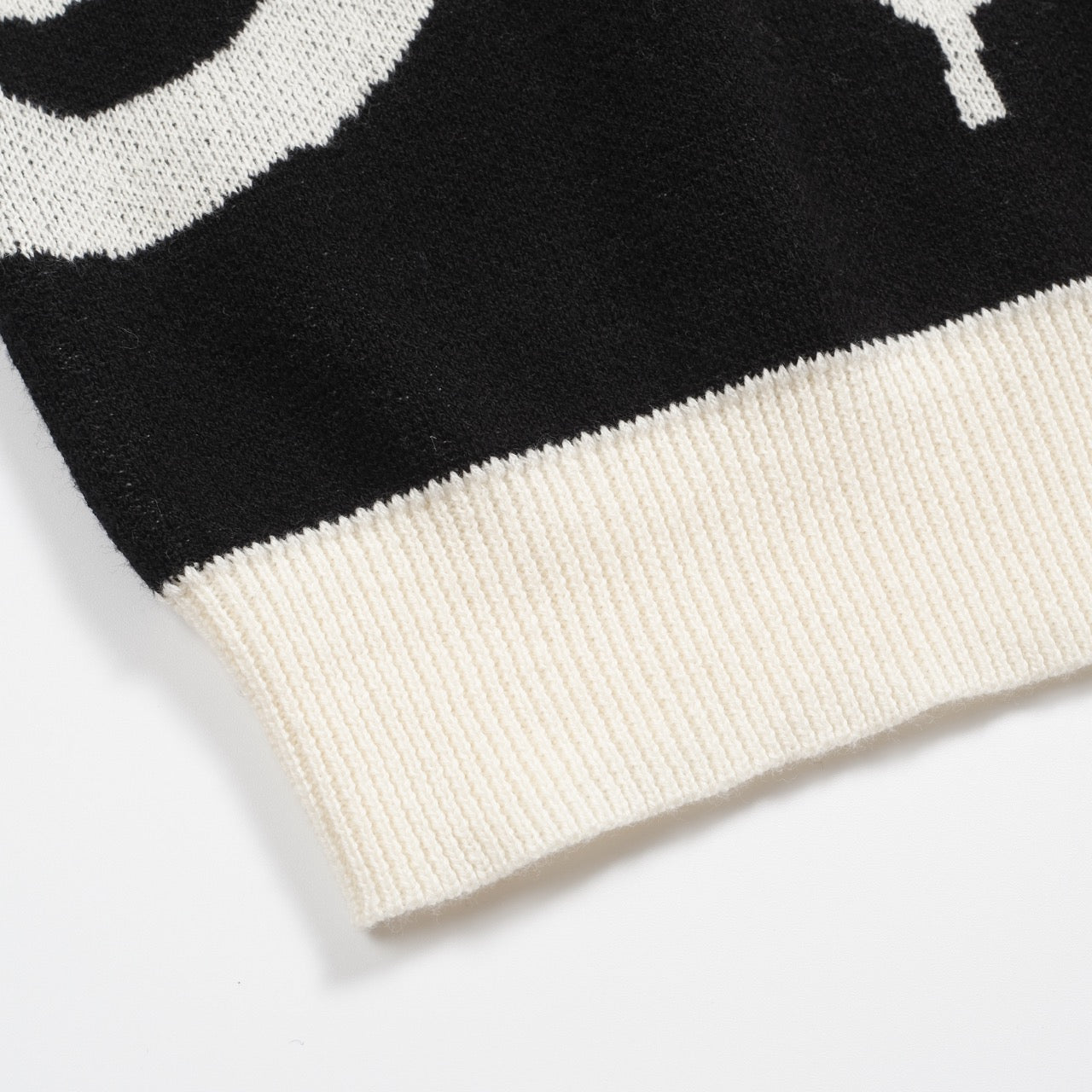 Vintage Black Floral Knit Cardigan for Men