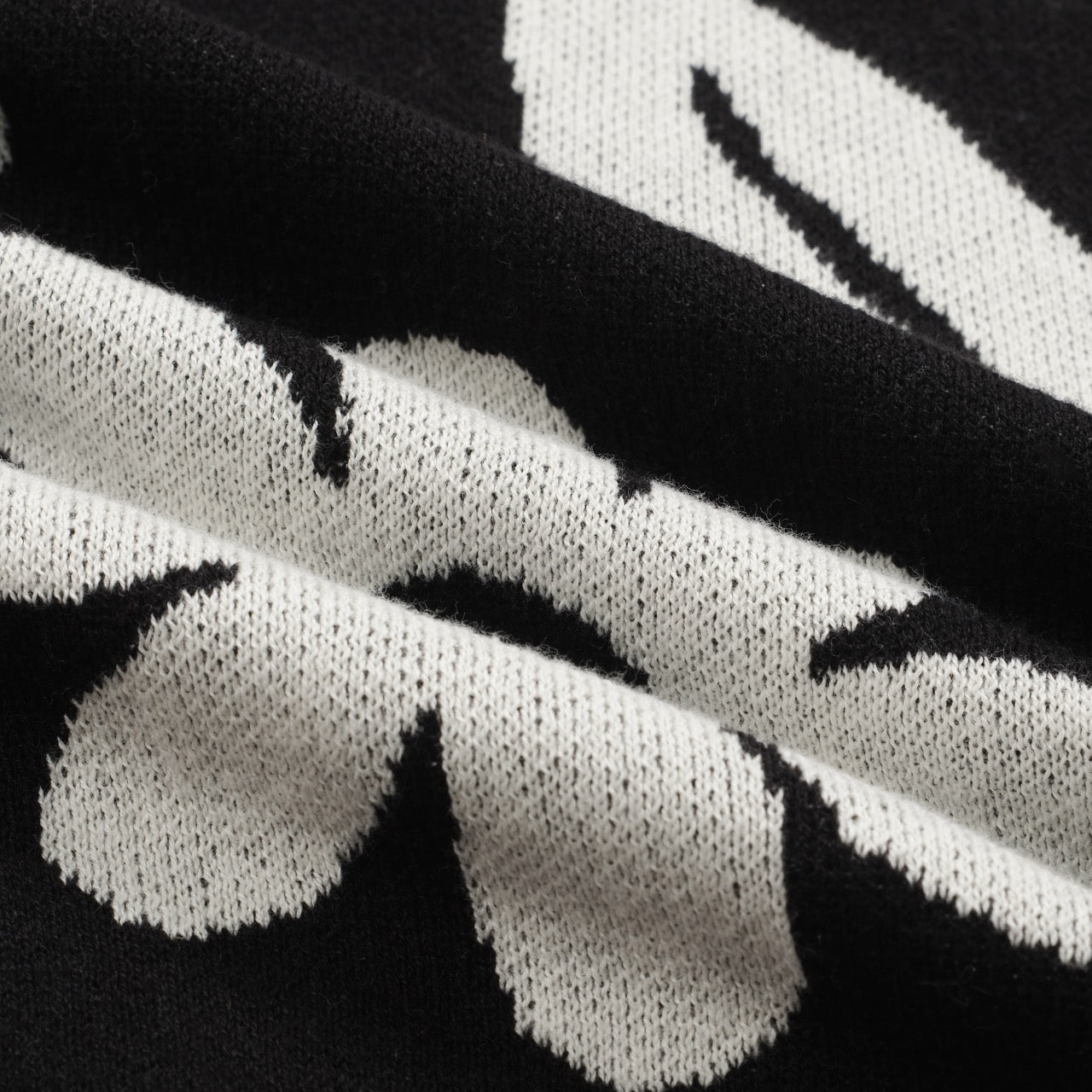 Vintage Black Floral Knit Cardigan for Men