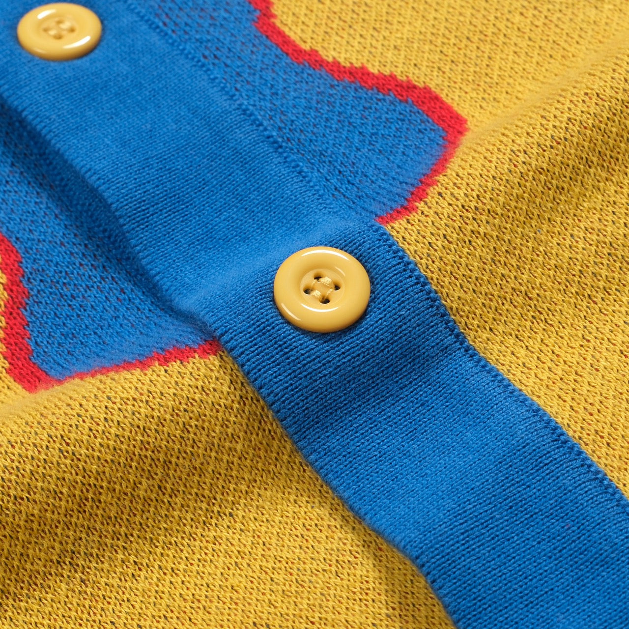 Retro blue flames jacquard knit shirt for men