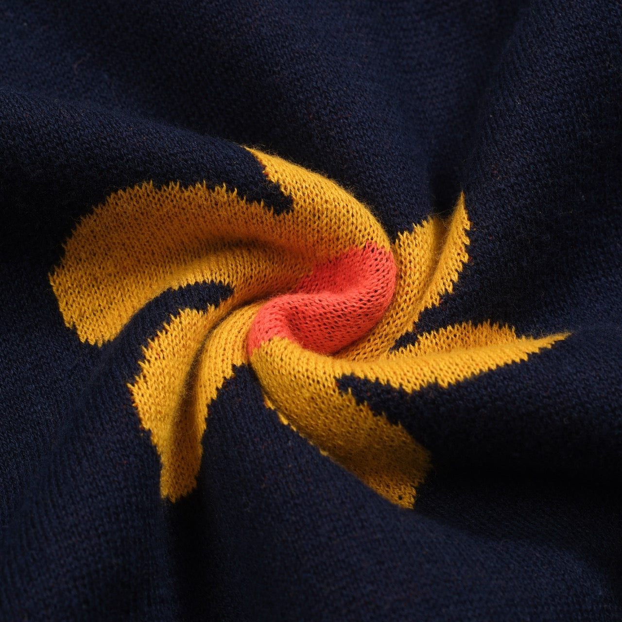 Vintage jacquard knitted V-neck floral shirt for men