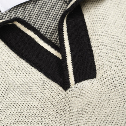 Beige Jacquard Polo for Men with "89" V Pattern