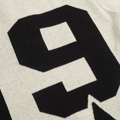 Beige Jacquard Polo for Men with "89" V Pattern