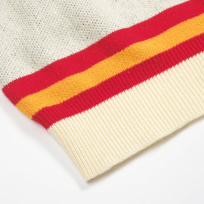 Beige Jacquard Polo for Men with "89" V Pattern