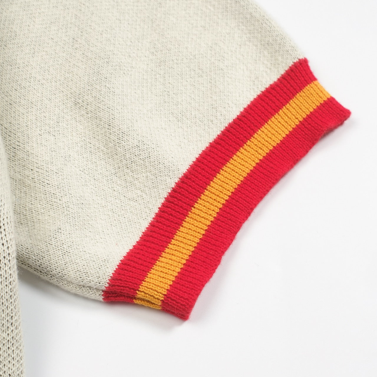 Beige Jacquard Polo for Men with "89" V Pattern