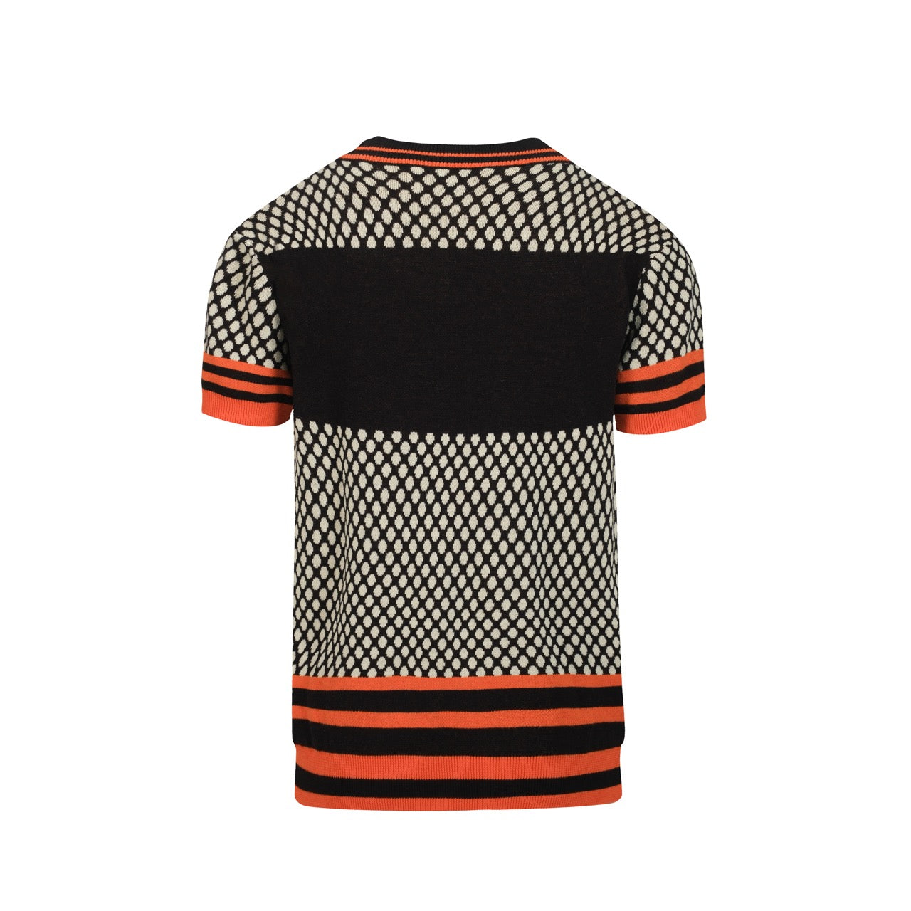 Retro Jacquard Knit V-Neck T-Shirt for Men