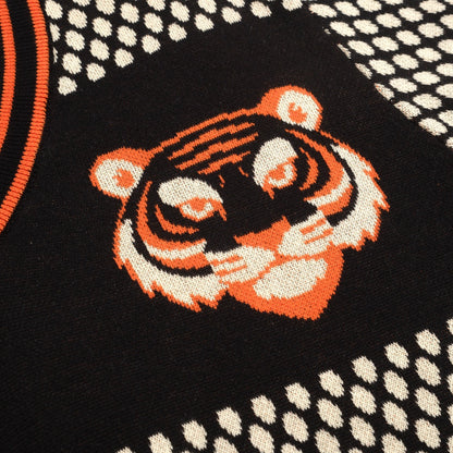 Retro Jacquard Knit V-Neck T-Shirt for Men