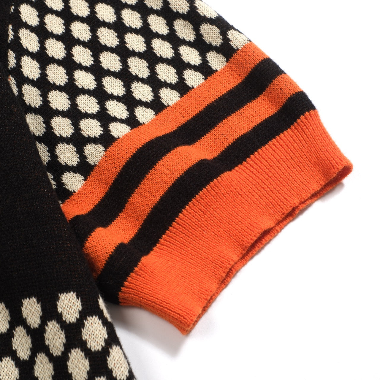 Retro Jacquard Knit V-Neck T-Shirt for Men