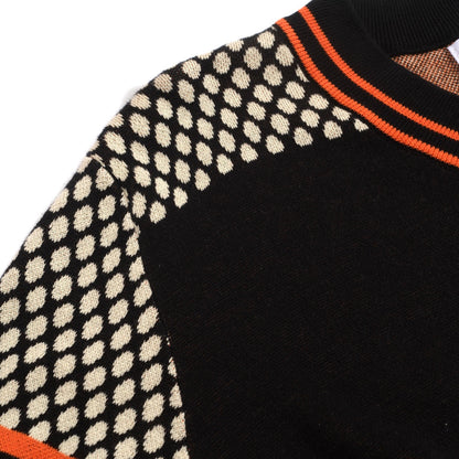 Retro Jacquard Knit V-Neck T-Shirt for Men