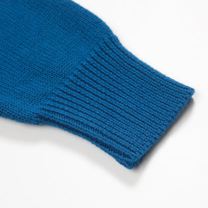 Retro striped blue knitted polo for men