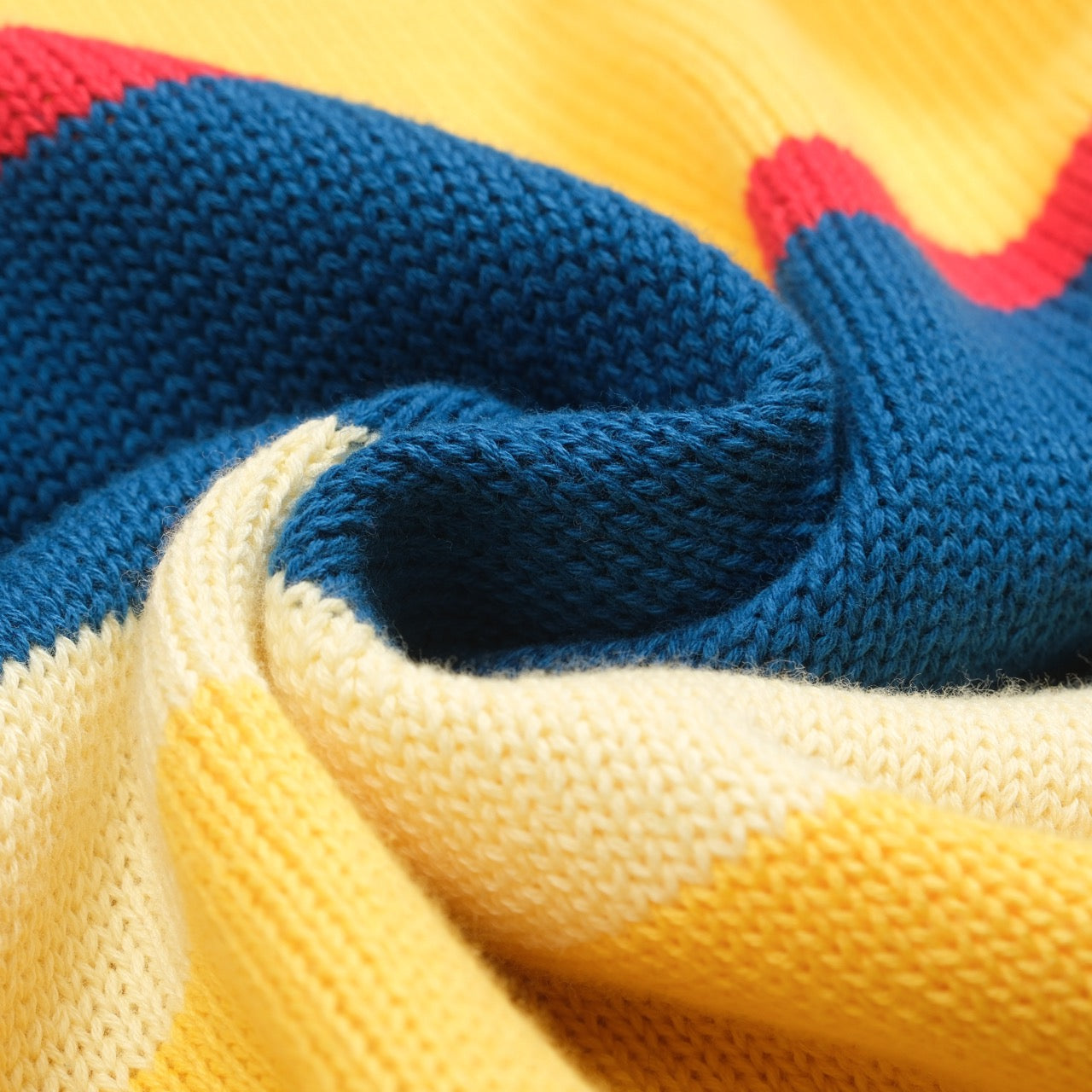 Retro striped blue knitted polo for men