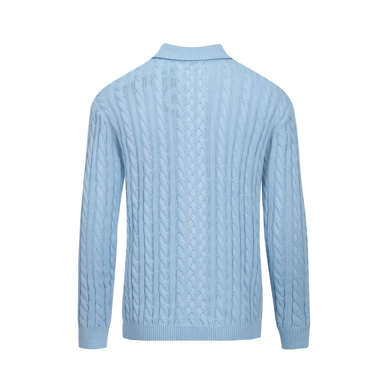 Fashionable Blue Textured Knitted Polo for Men