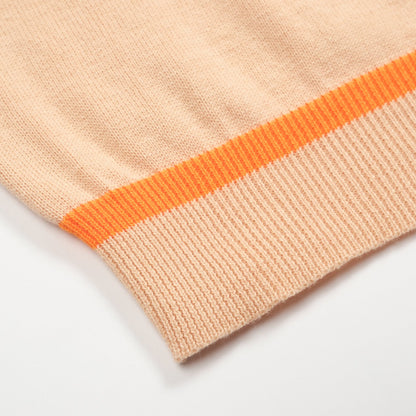 1960s Brown Striped Knitted Polo