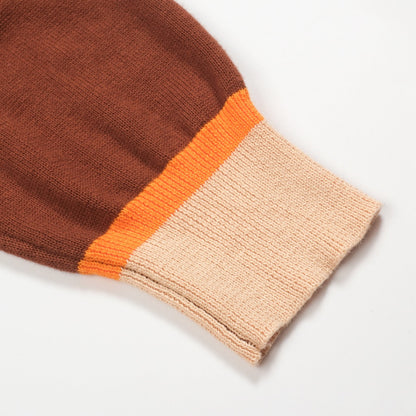 1960s Brown Striped Knitted Polo