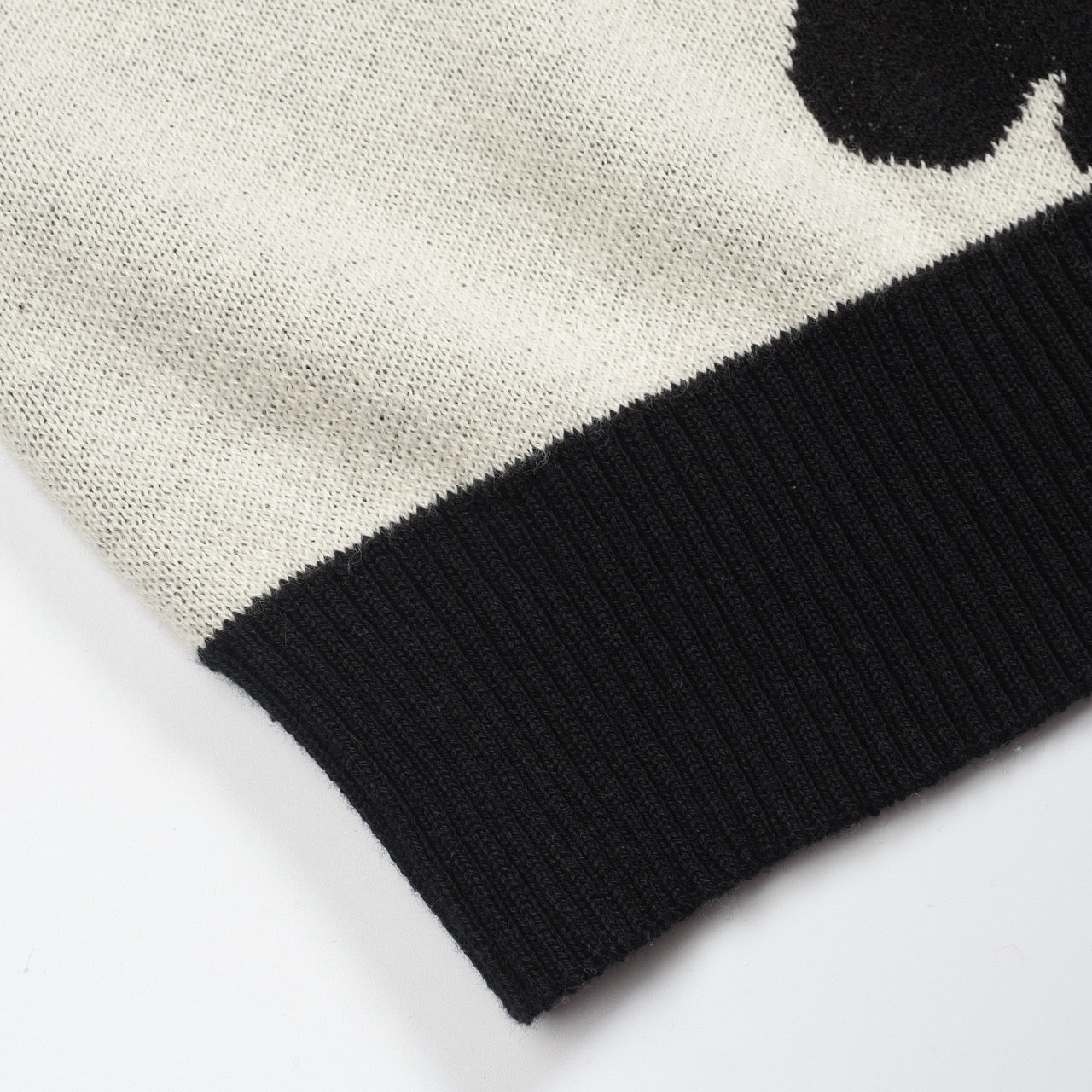 Vintage Black Knitted Flower Cardigan for Men