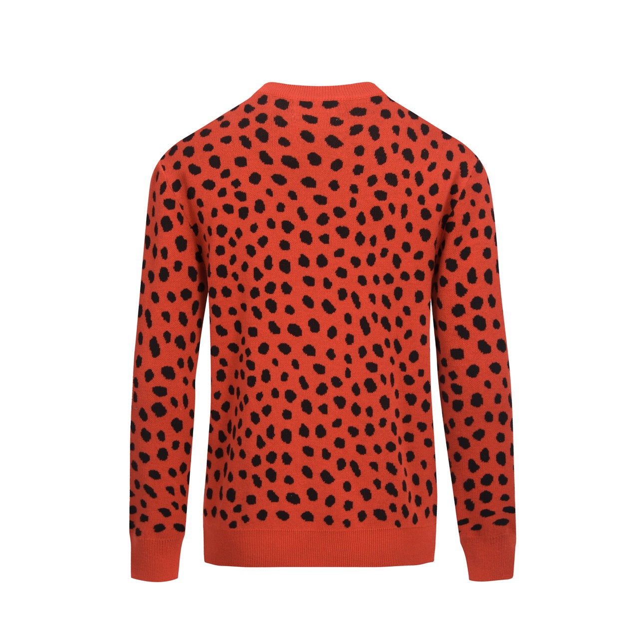 Red leopard vintage jacquard jumper for men