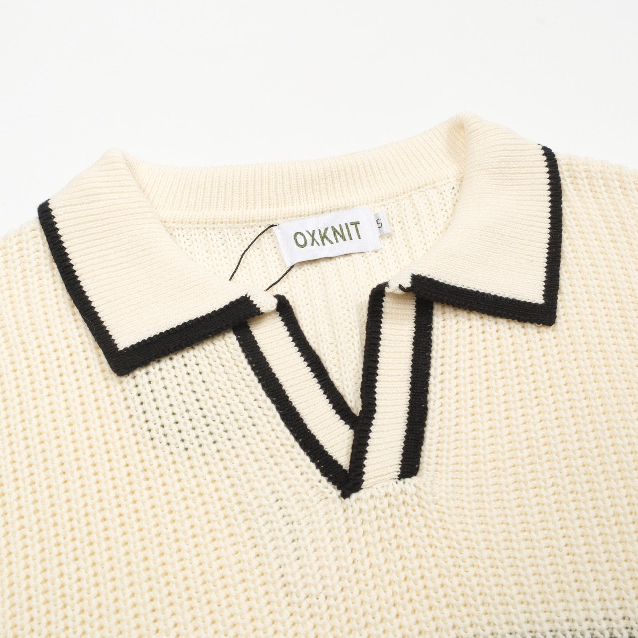 Vintage striped knitted polo for men