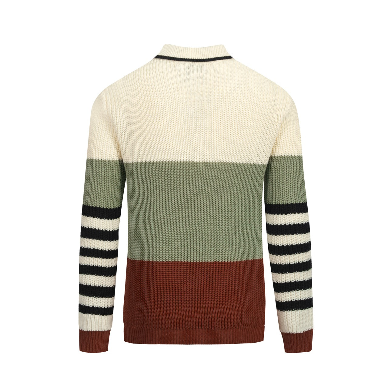 Vintage striped knitted polo for men