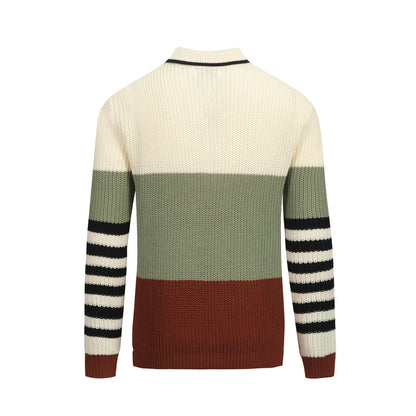 Vintage striped knitted polo for men