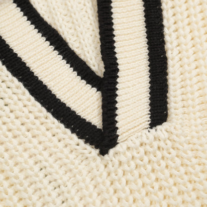 Vintage striped knitted polo for men